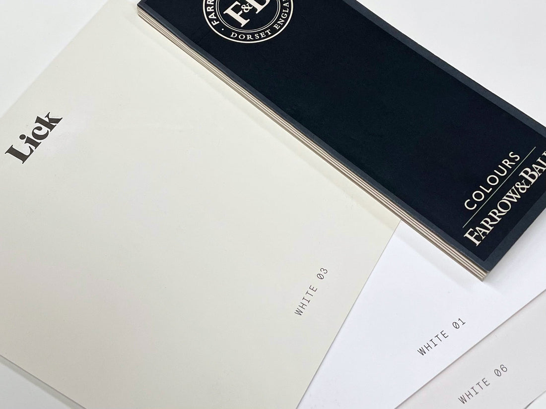 F&B and Lick wall paint white colour match for shelves