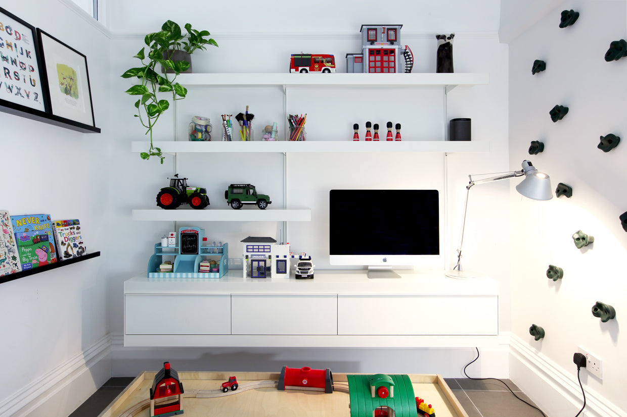ON&ON tv shelving and playroom shelving system