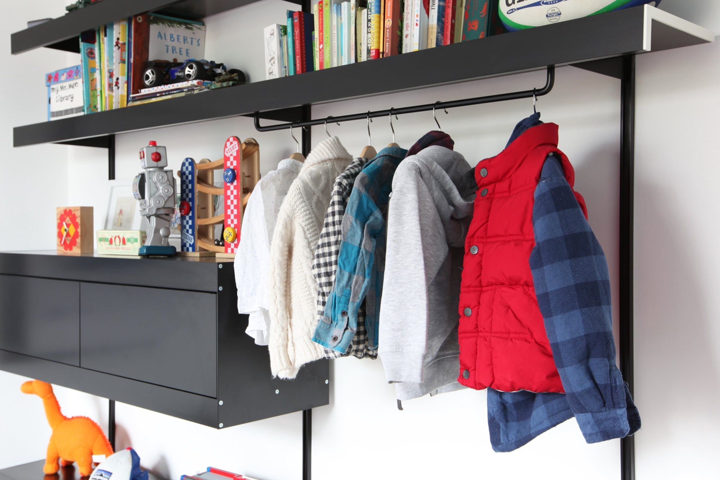 wardrobe shelving system black 