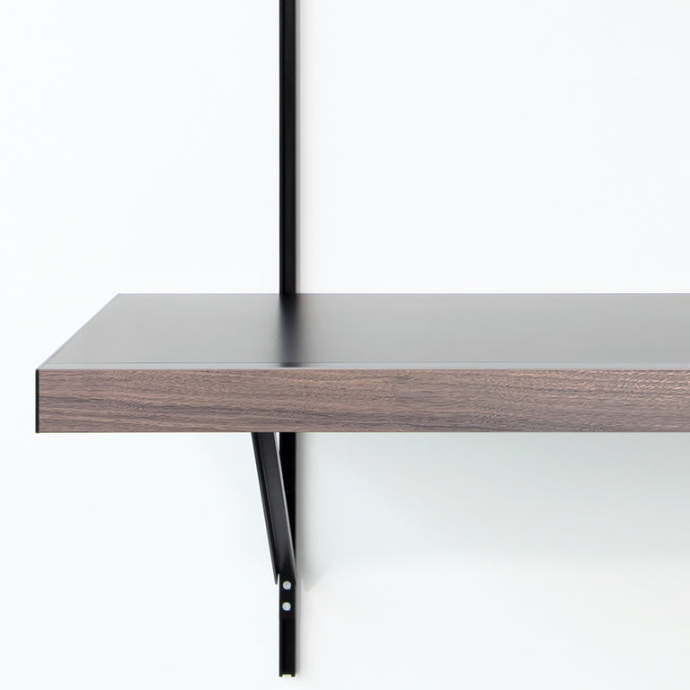 black and walnut floating wall desk