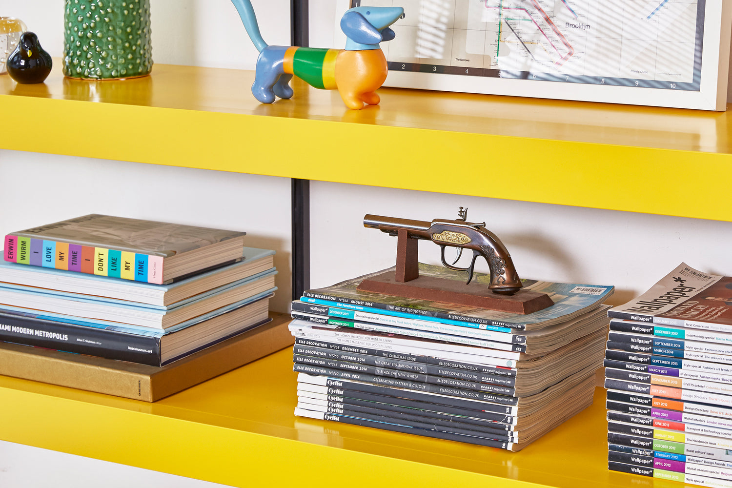 Yellow ON&ON custom shelving system