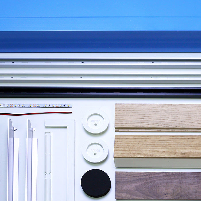 ON&ON shelving system parts displayed
