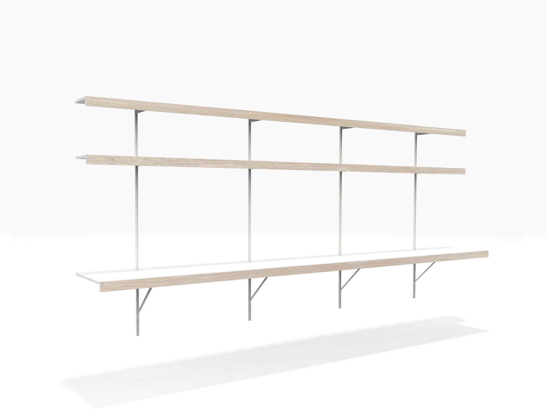 ON&ON modular shelving system with large wall desk