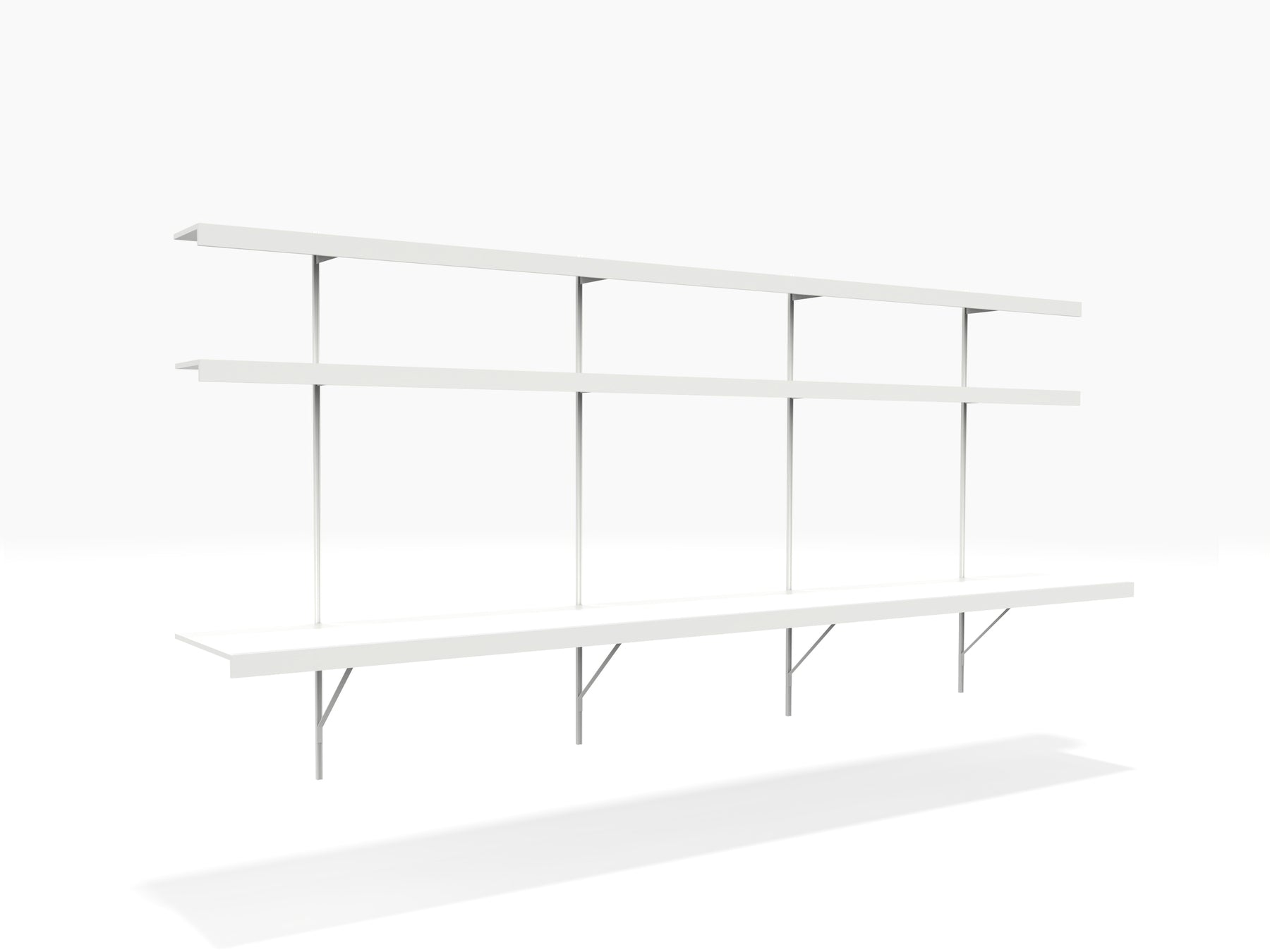 Large wall desk by ON&ON with floating shelves