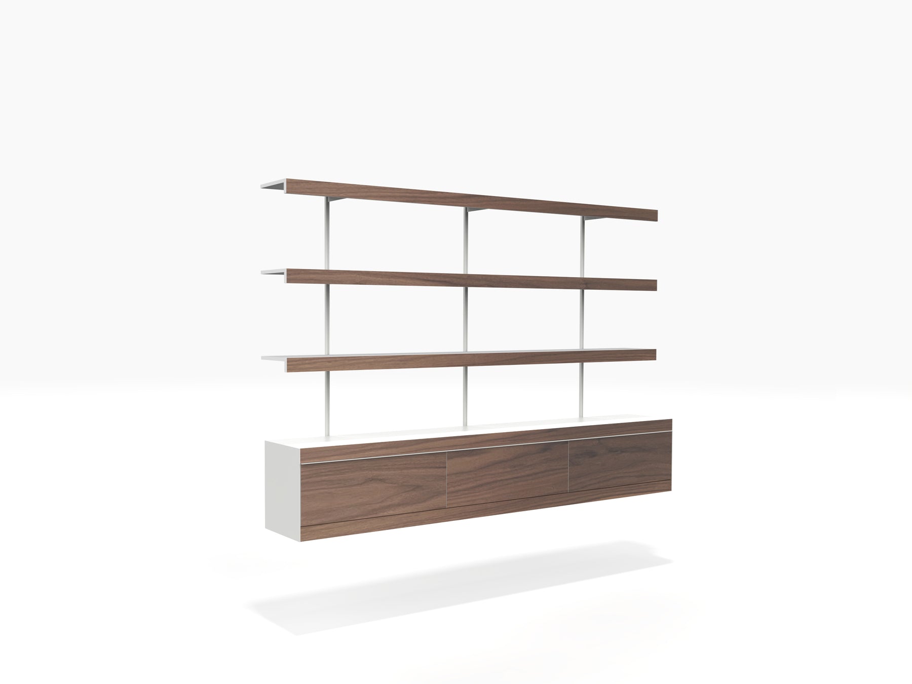 ON&ON book shelving system in white & walnut