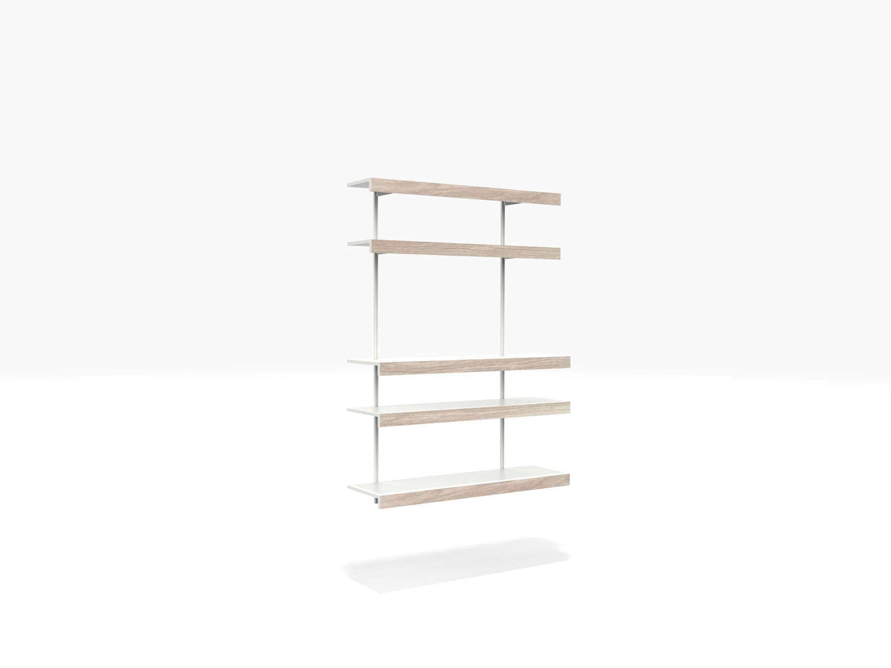 wall mounted media unit with floating shelves by ON&ON