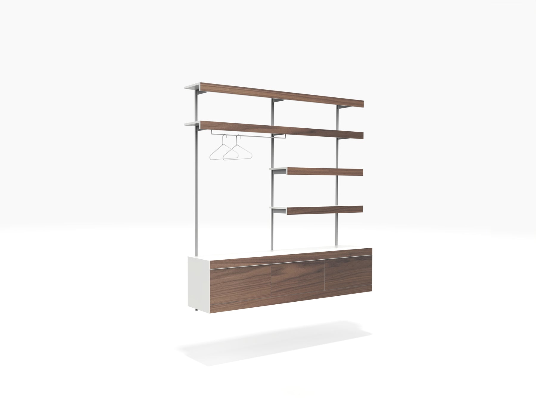 open wardrobe modular wall shelving