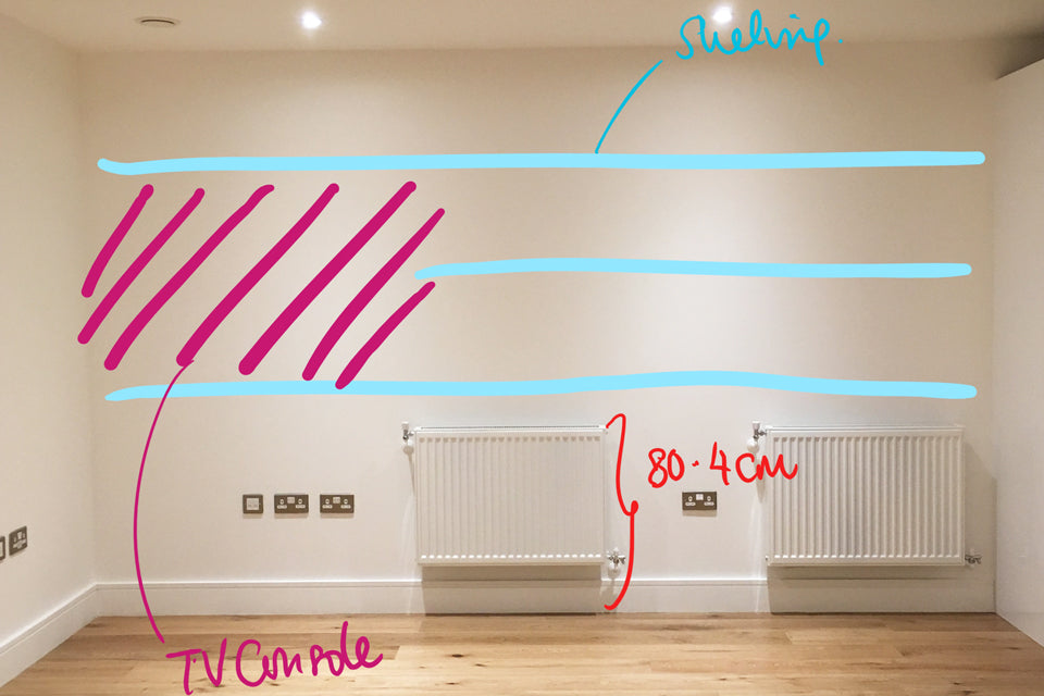 ON&ON shelving system customer sketch example