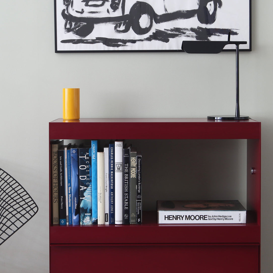 Span modular sideboard in deep red by ON&ON