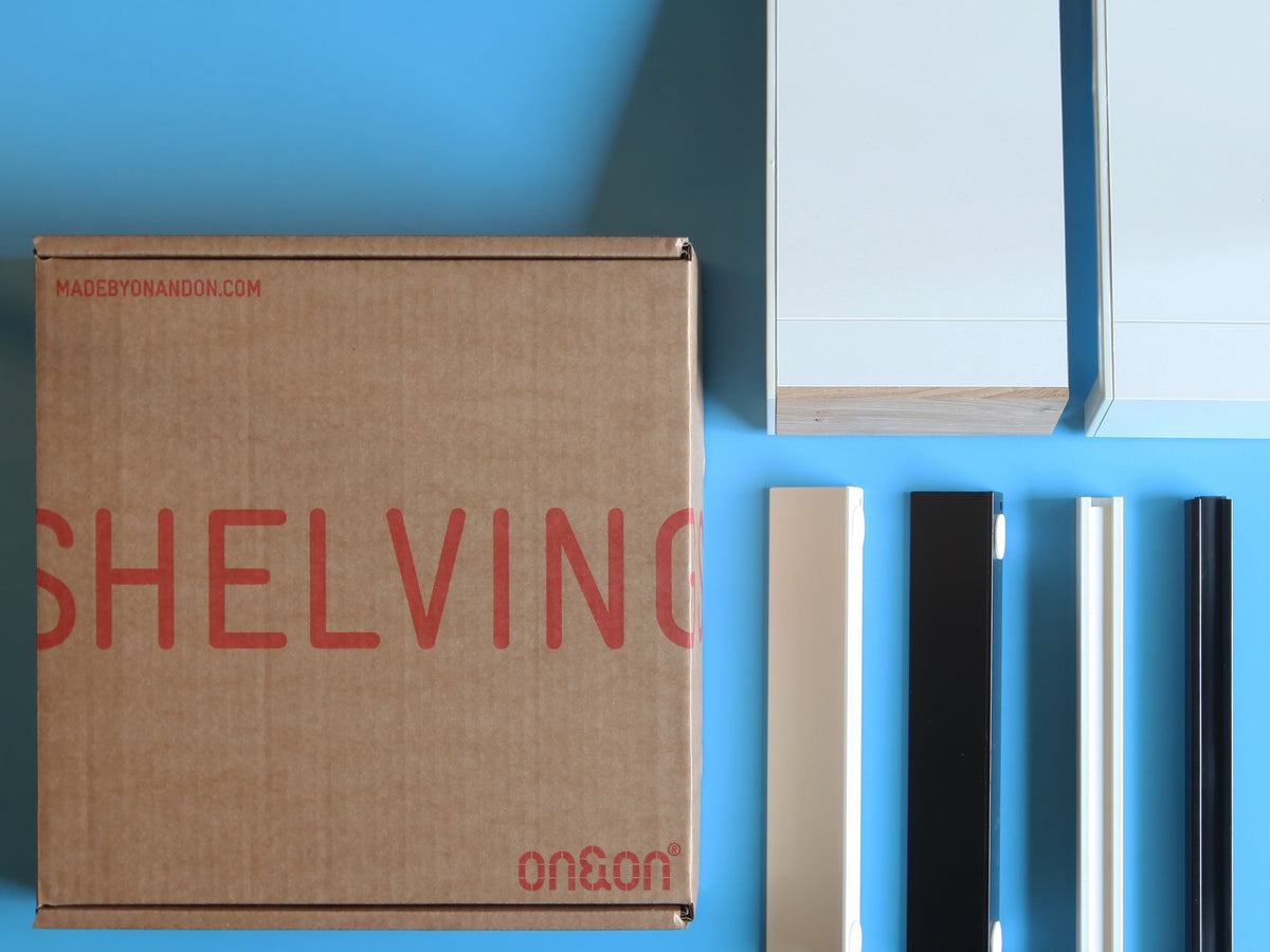 ON&ON shelving samples with pack