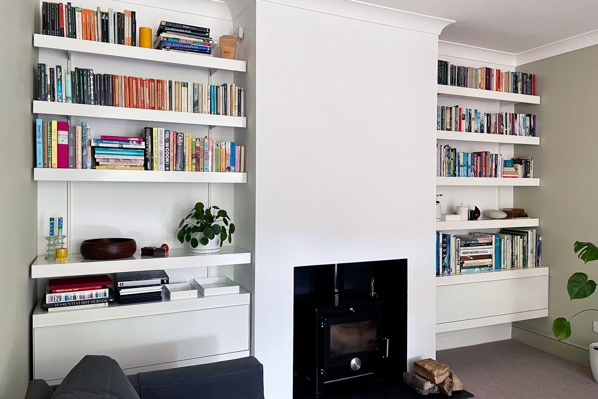 Book Shelving with Wall-Mounted Storage Cabinet (C)