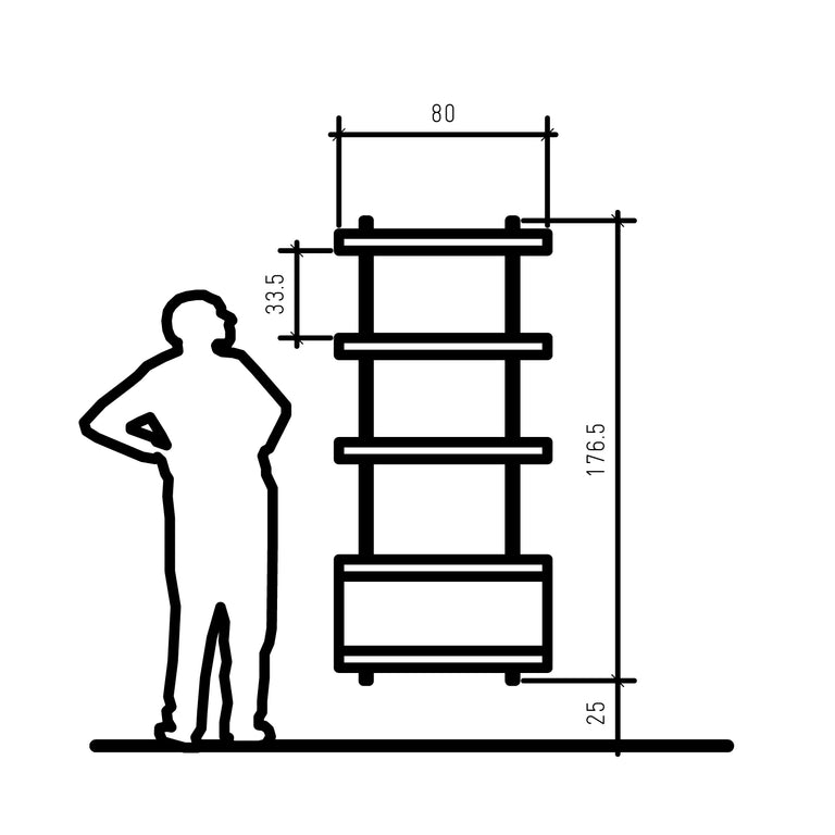 Wall Cabinet with shelves 80cm x 3