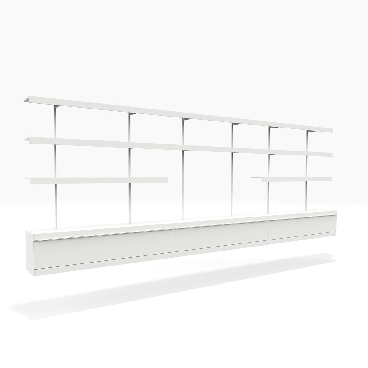 Large white media wall by ON&ON