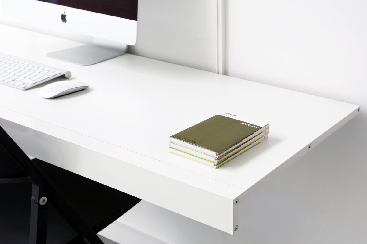 Large Floating Desk with Wall Shelving (B)
