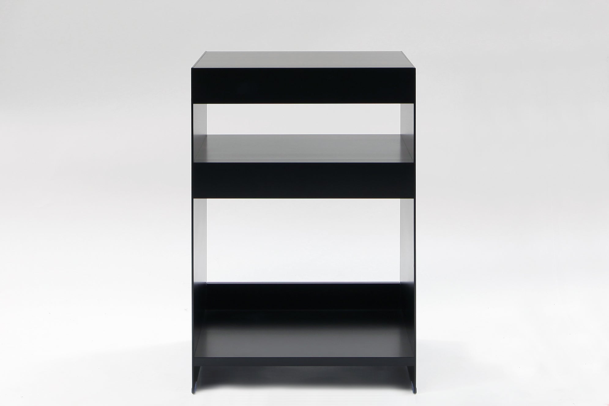 ON&ON H2 modern aluminium side table with a black powder coated finish