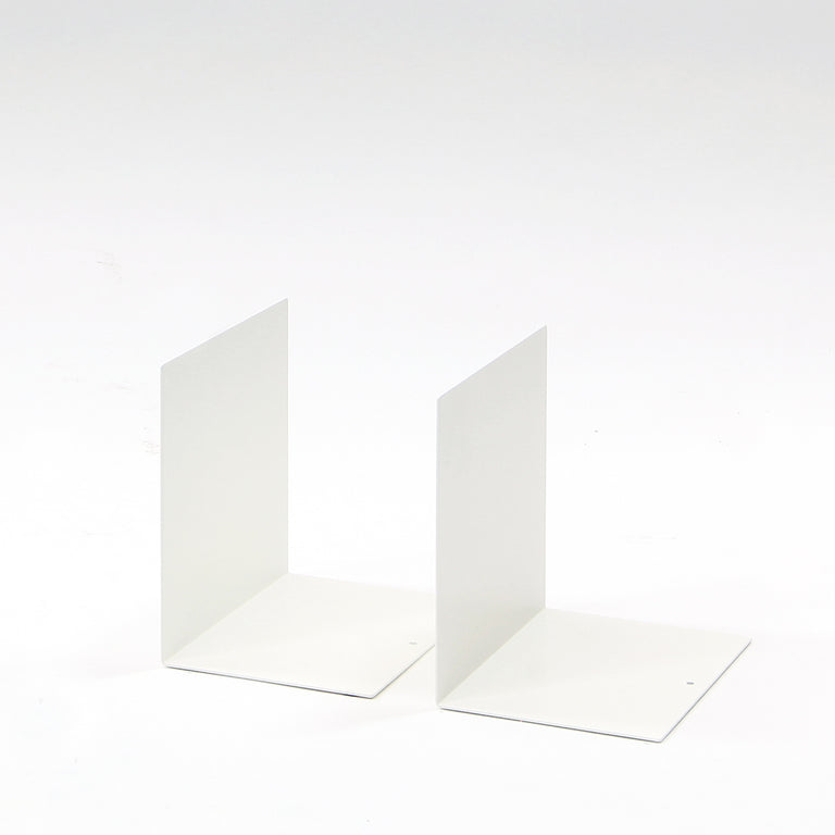 white medium metal bookends by ON&ON