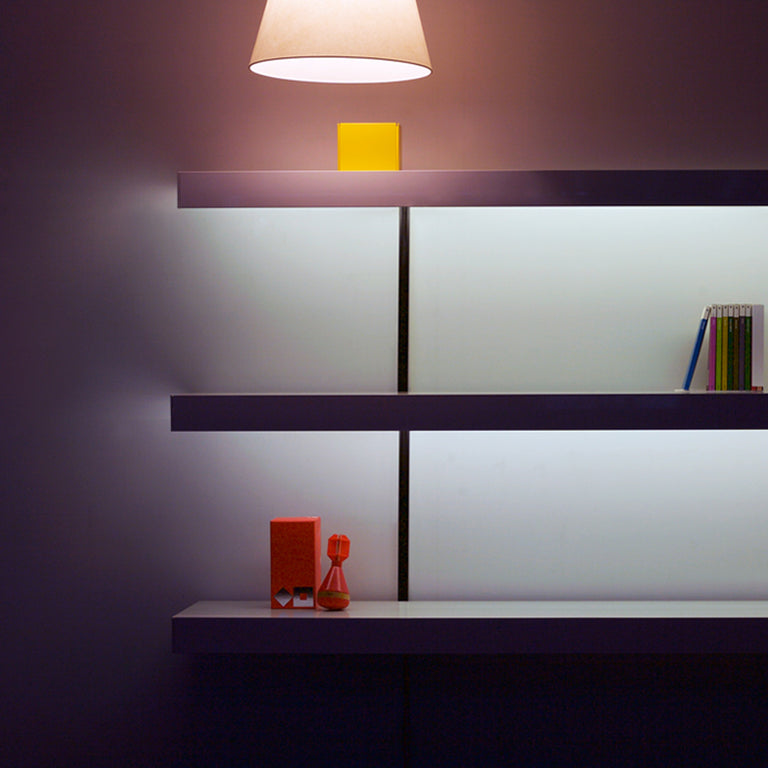 ON&ON shelving system with built in shelf lighting