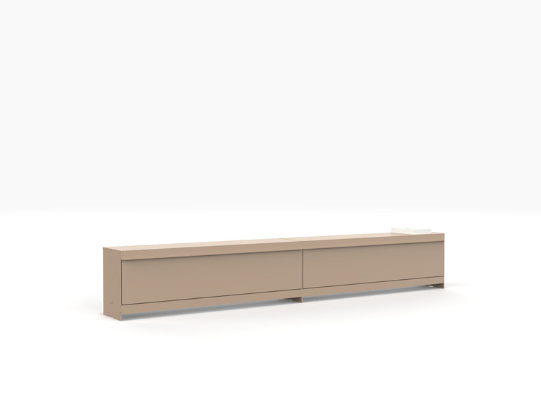 very long aluminium TV unit modern TV stand in beige