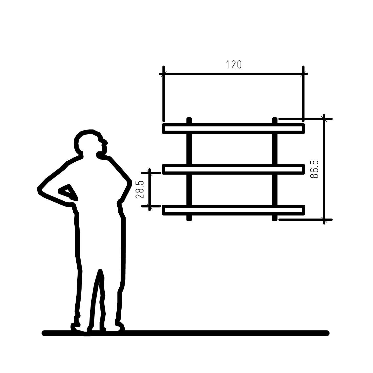 Wall Shelving 120cm x 3
