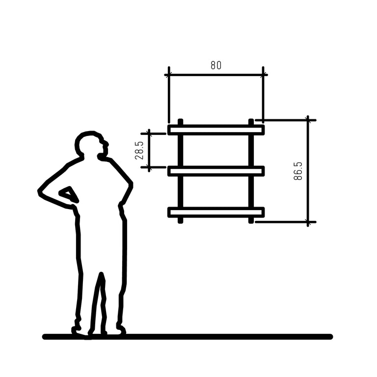 Wall Shelving 80cm x 3