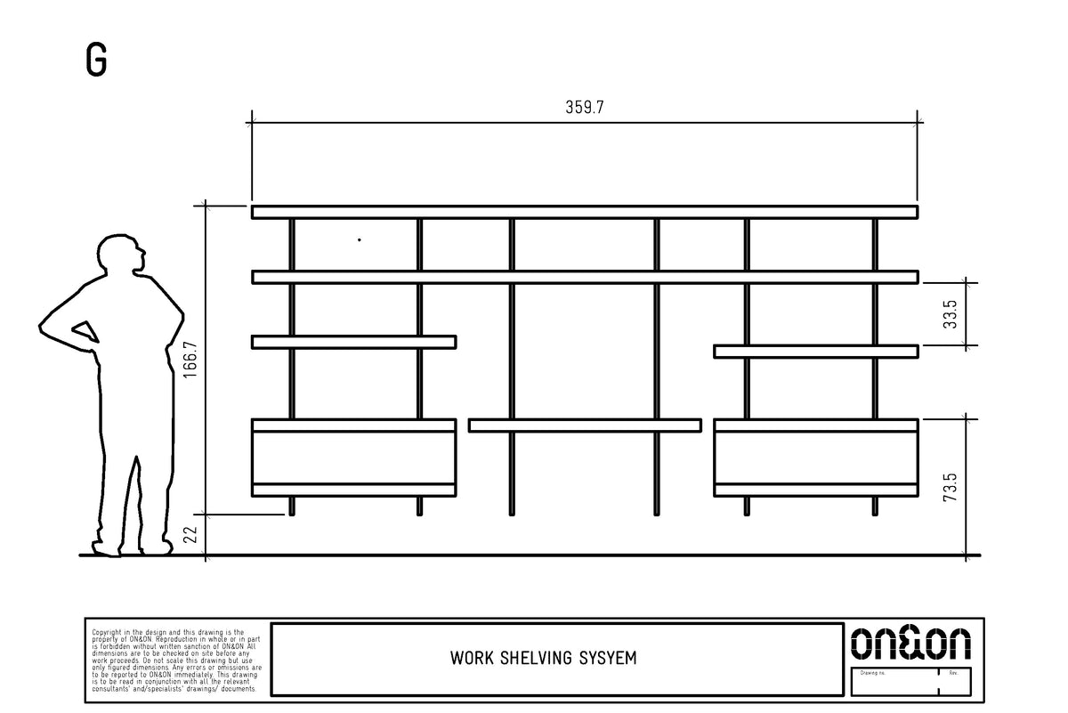 ON&ON Office Shelving System with Desk | Perfect fit | Wall Mounted