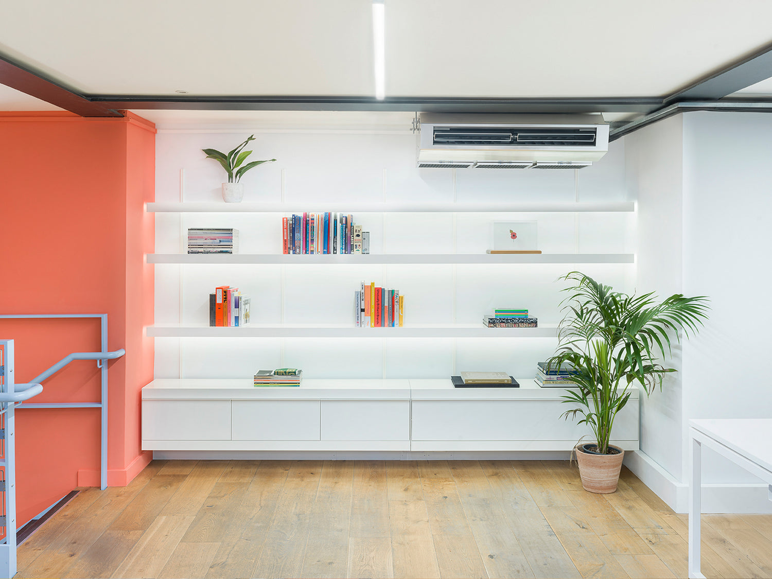 ON&ON wall shelving system in London Academy PR office