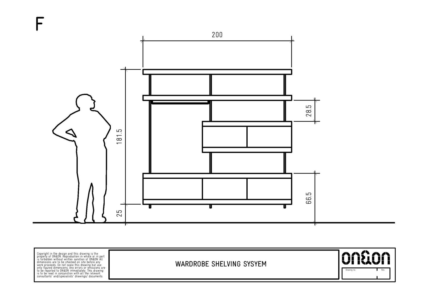 clothes open wall storage F drawing