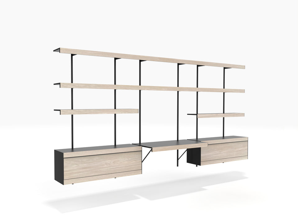 ON&ON Office Shelving System with Desk | Perfect fit | Wall Mounted