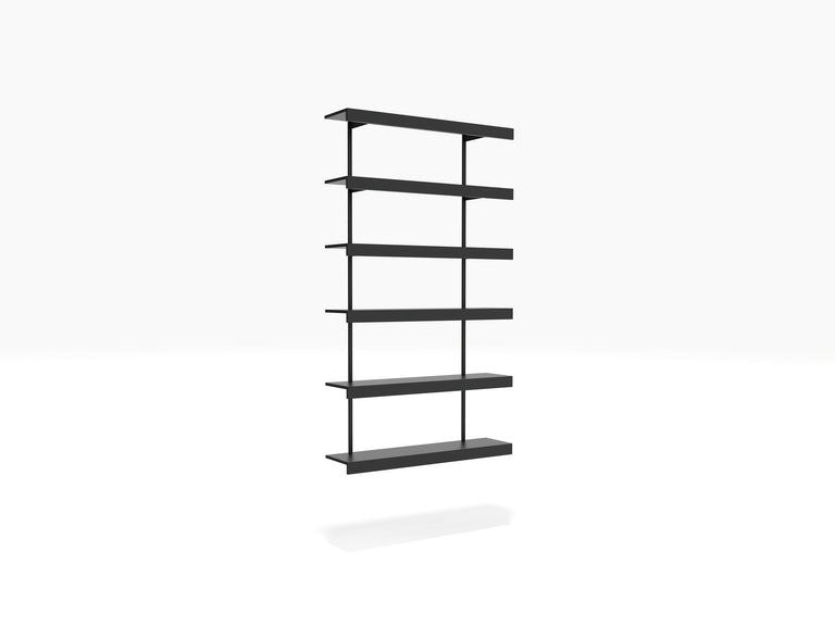 Book shelving system for alcoves black