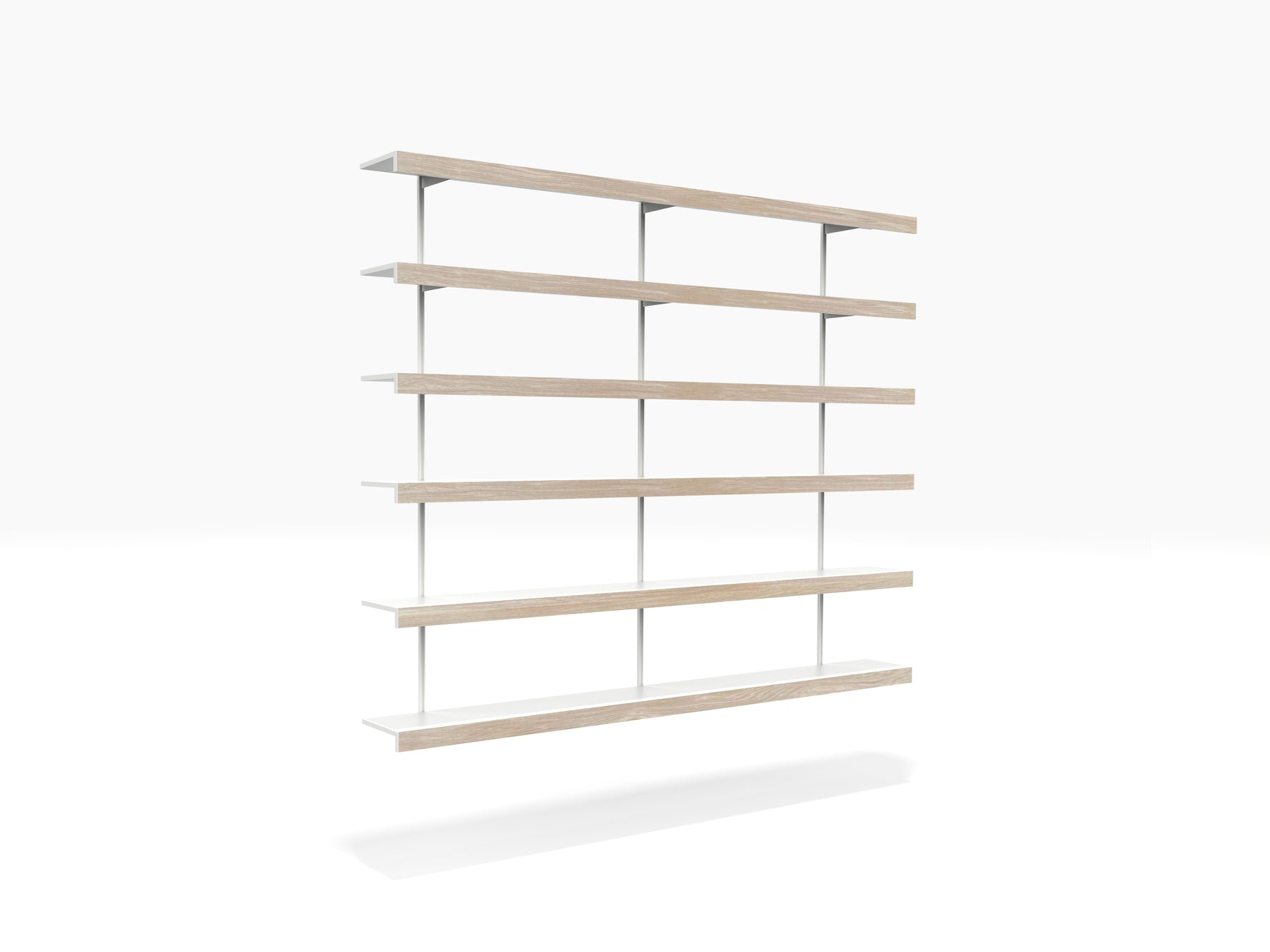 ON&ON white & oak shelving system wall mounted