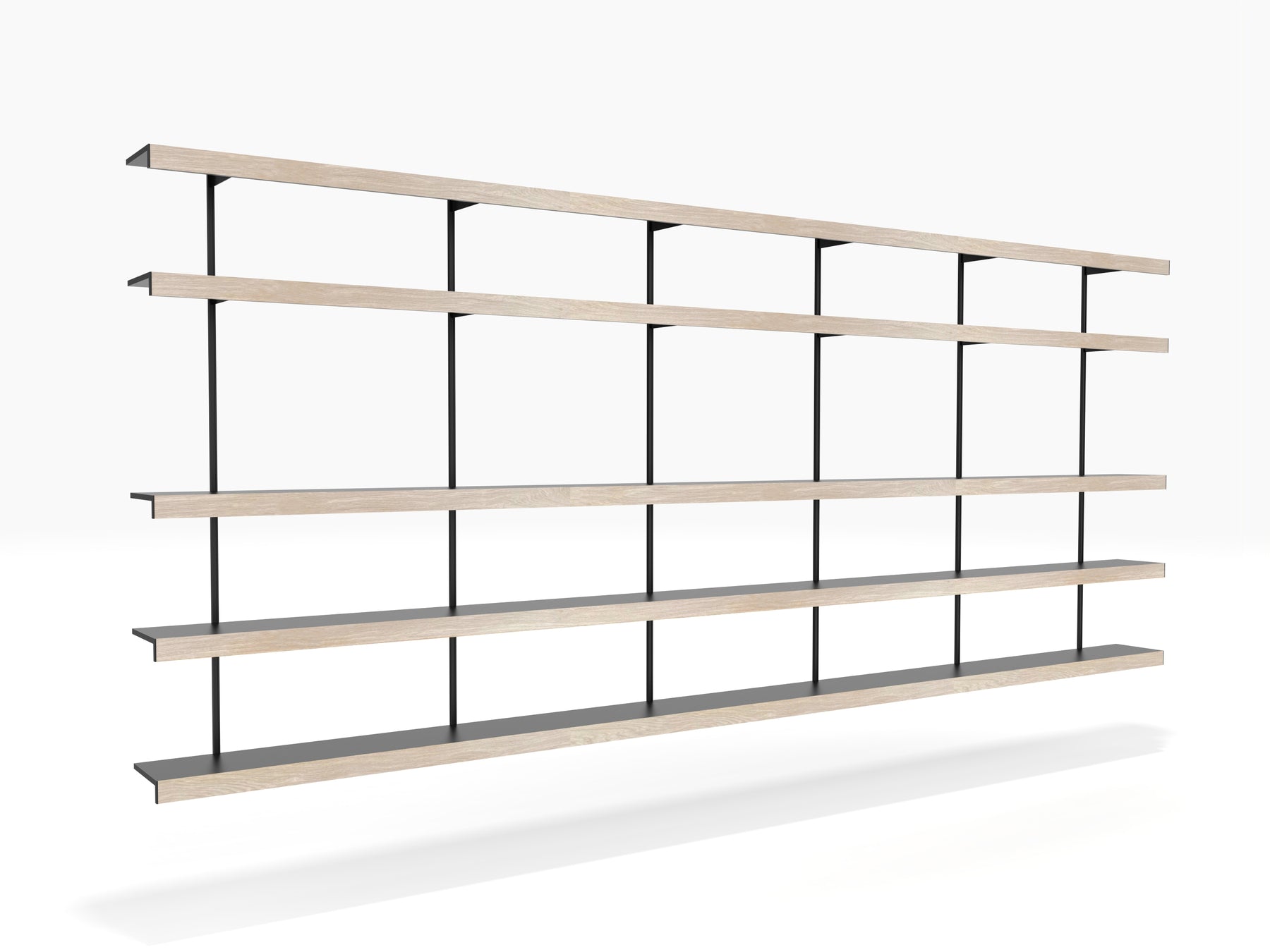 Large modern wall mounted book shelving