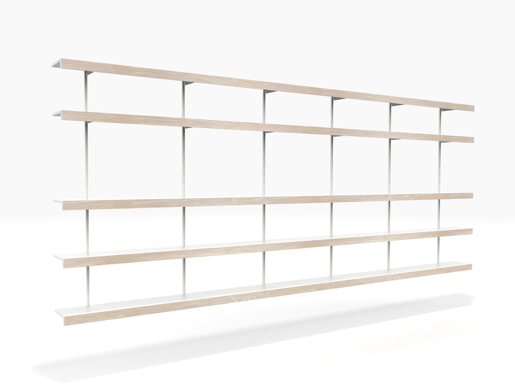 ON&ON white & oak long aluminium shelves