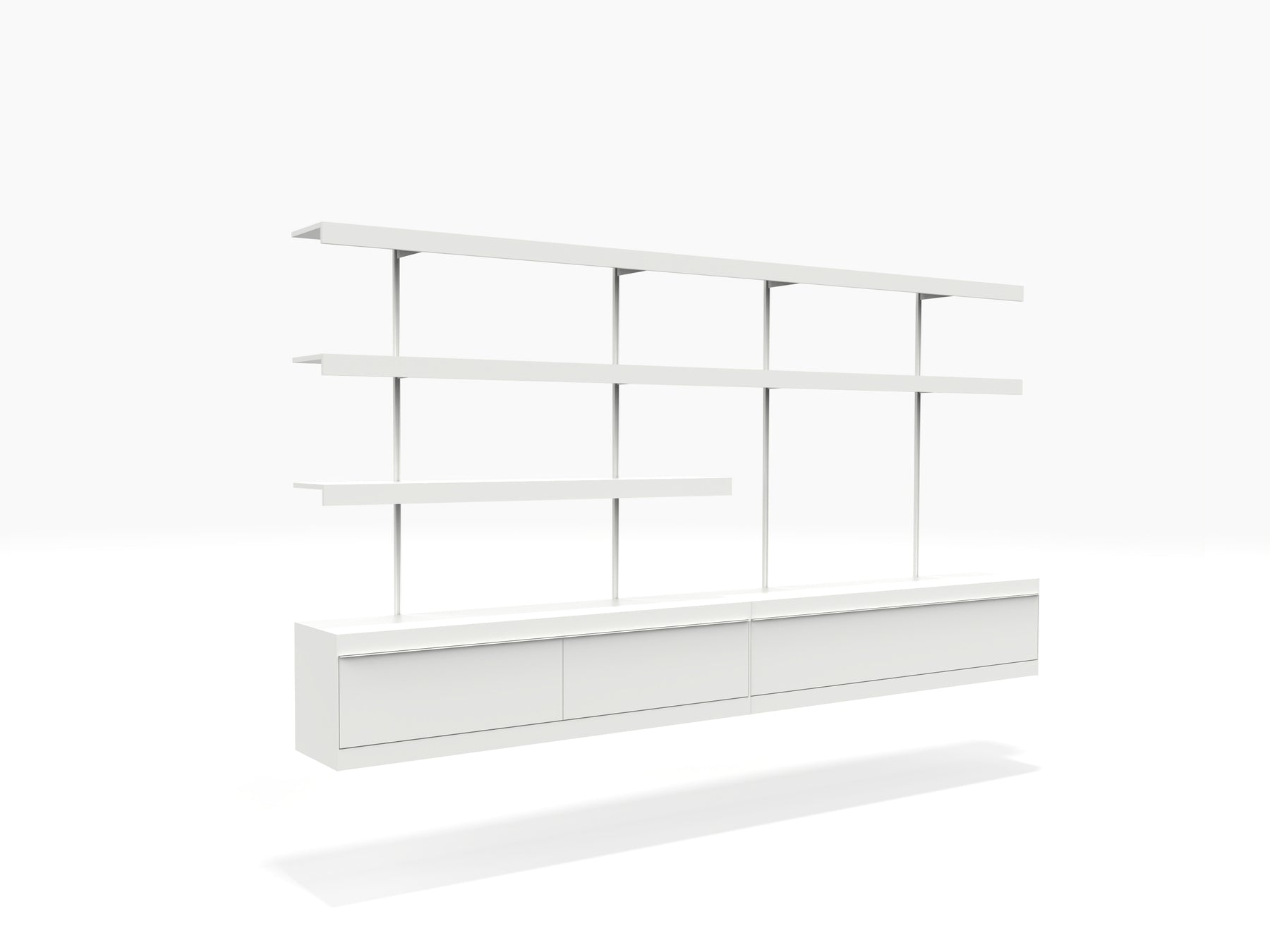 ON&ON TV wall unit with wall cabinets and floating shelves