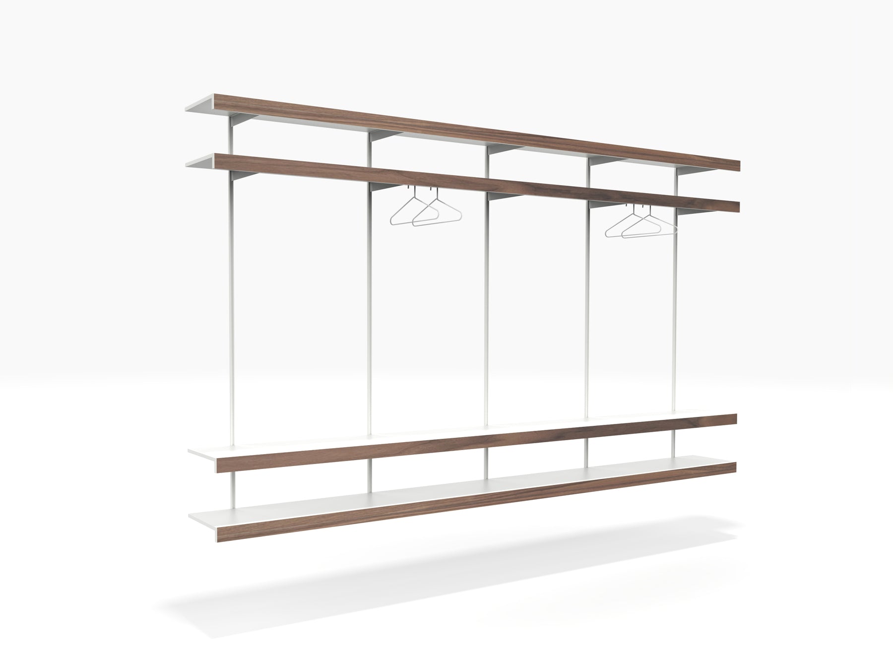 modern wall mounted clothes storage with clothes rail by ON&ON