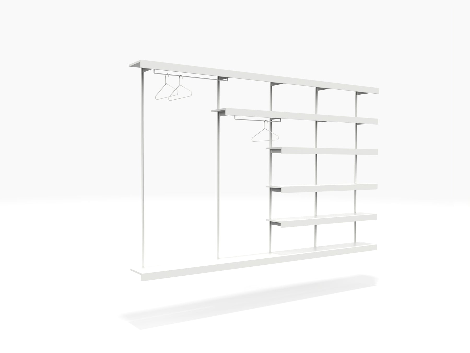 large high quality clothes wall storage system made from aluminium