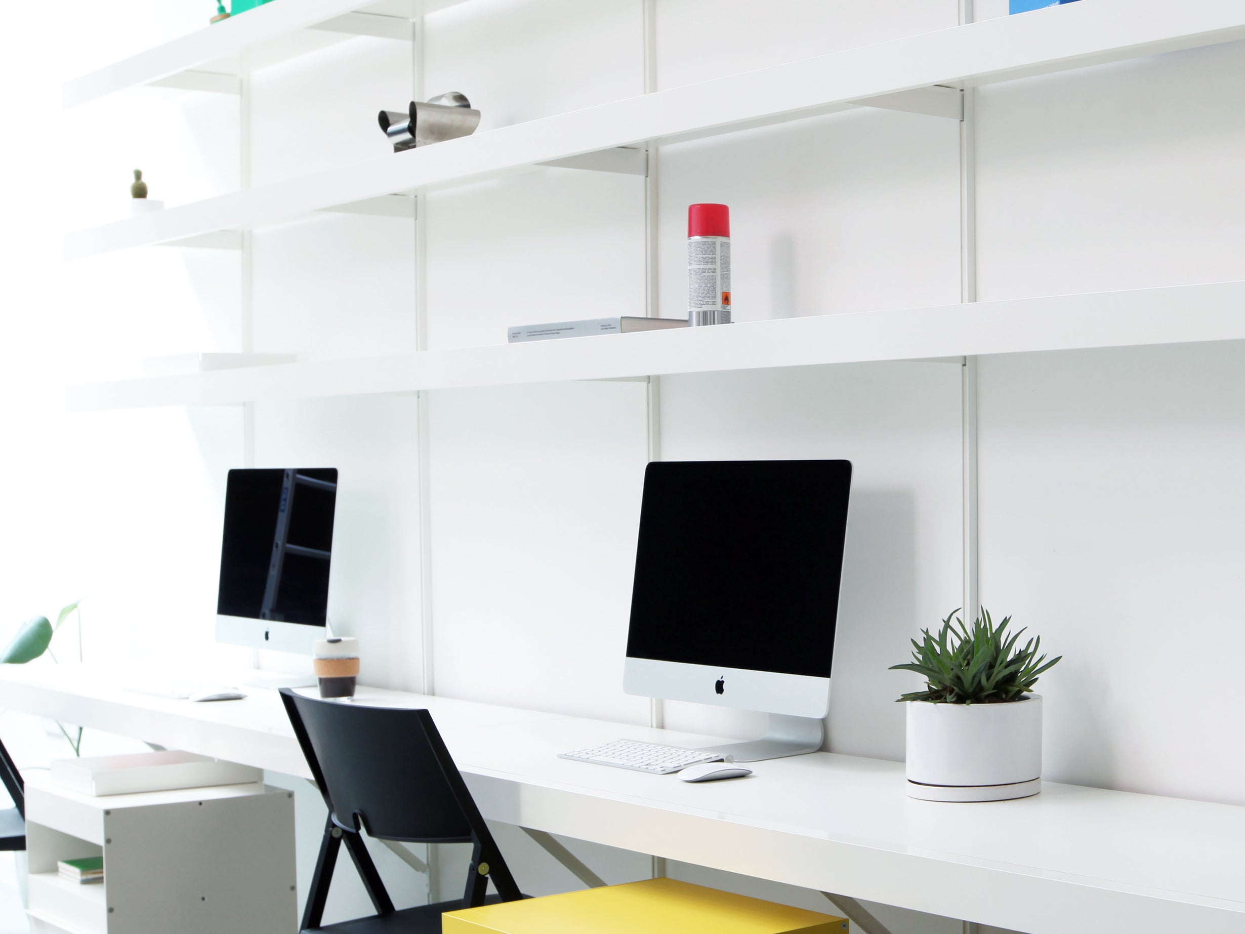 modular shelving with desk large white