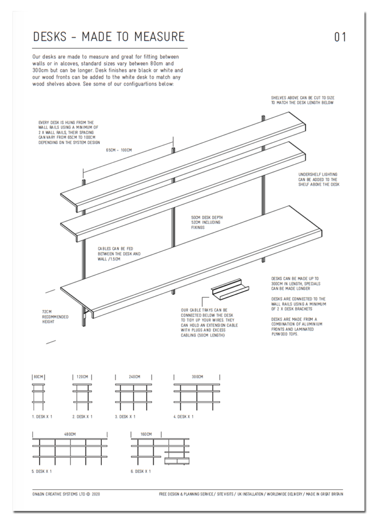 ON&ON wall desk setting out