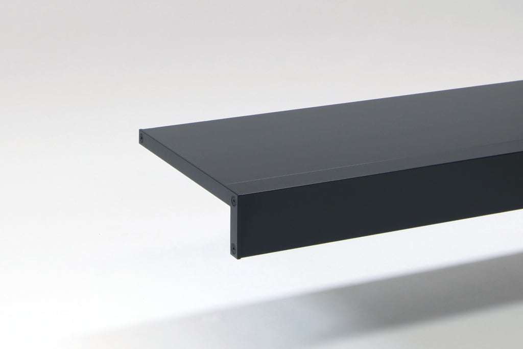 long black aluminium wall shelves