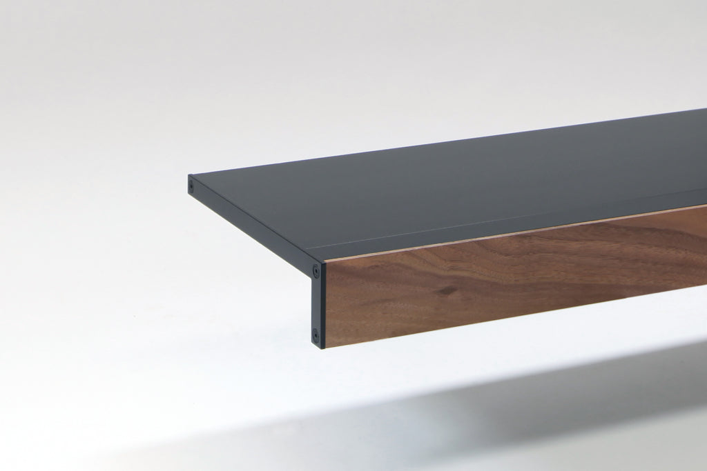 black and walnut wall shelves by ON&ON